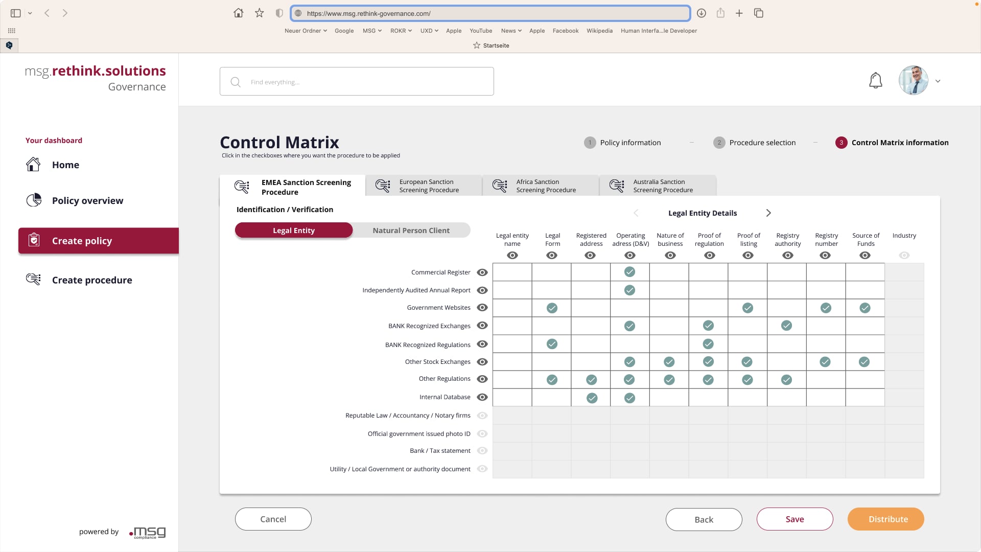 Compliance, Control-Matrix