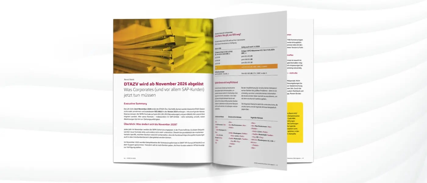 DTAZV wird ab November 2026 abgelöst: Was Corporates (und vor allem SAP‑Kunden) jetzt tun müssen