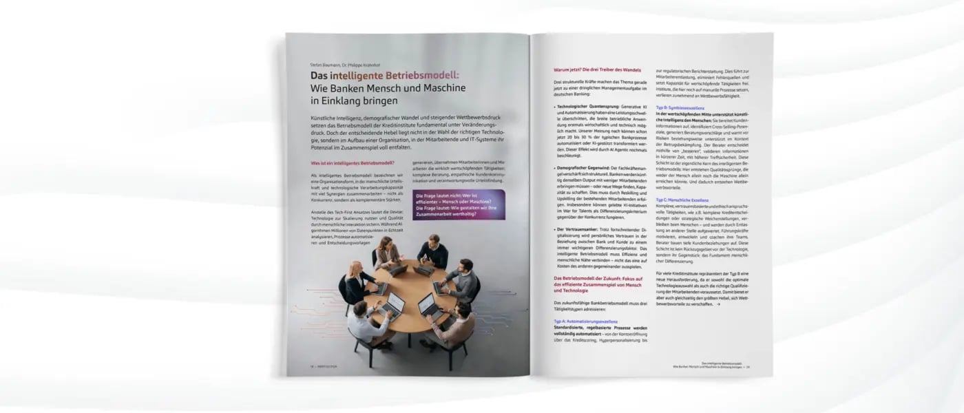 Das intelligente Betriebsmodell: Wie Banken Mensch und Maschine in Einklang bringen
