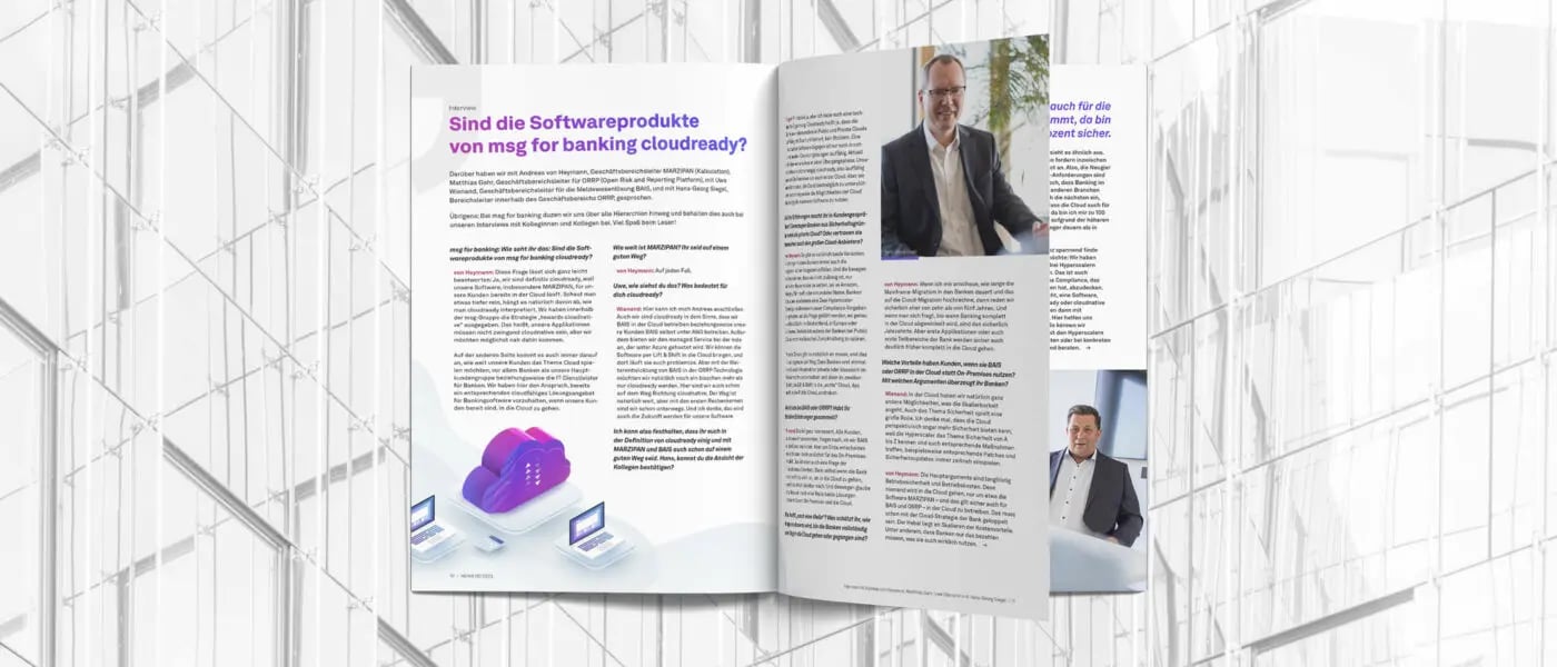 Interview: “Sind die Softwareprodukte von msg for banking cloudready?” (NEWS 02/2023)