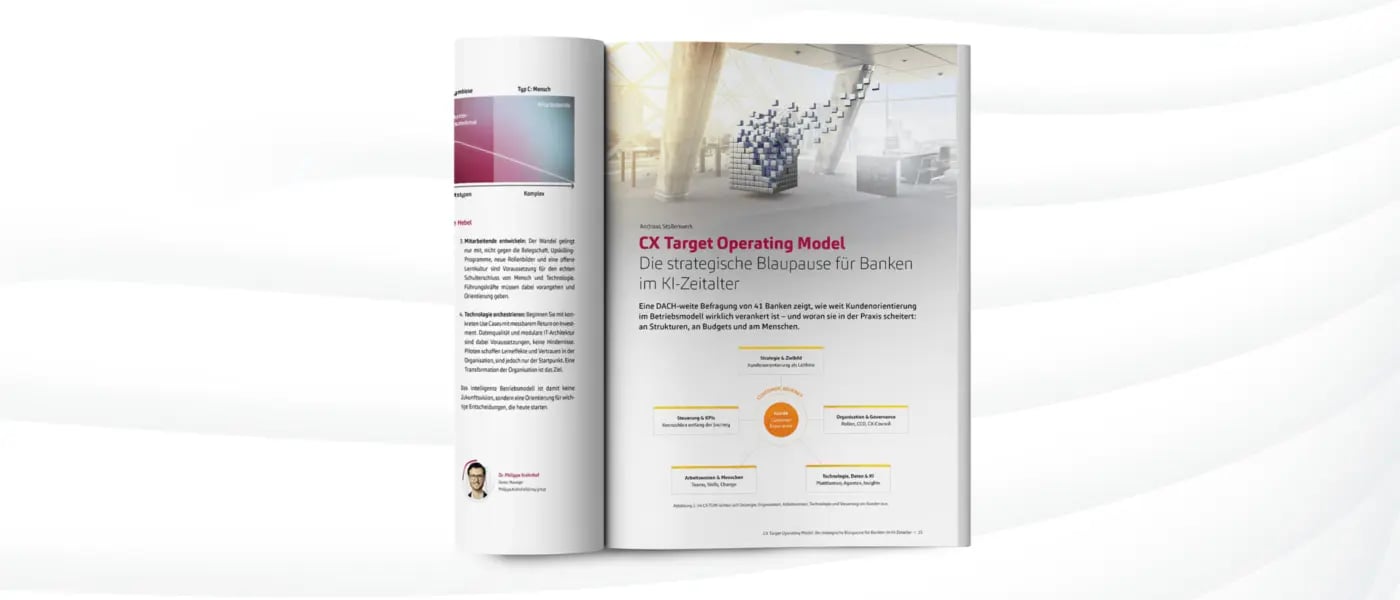 CX Target Operating Model: Die strategische Blaupause für Banken im KI-Zeitalter