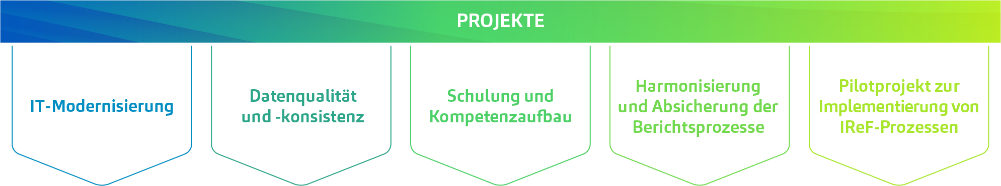 Darstellung wichtigster Projekte und Maßnahmen für IReF-Umsetzung