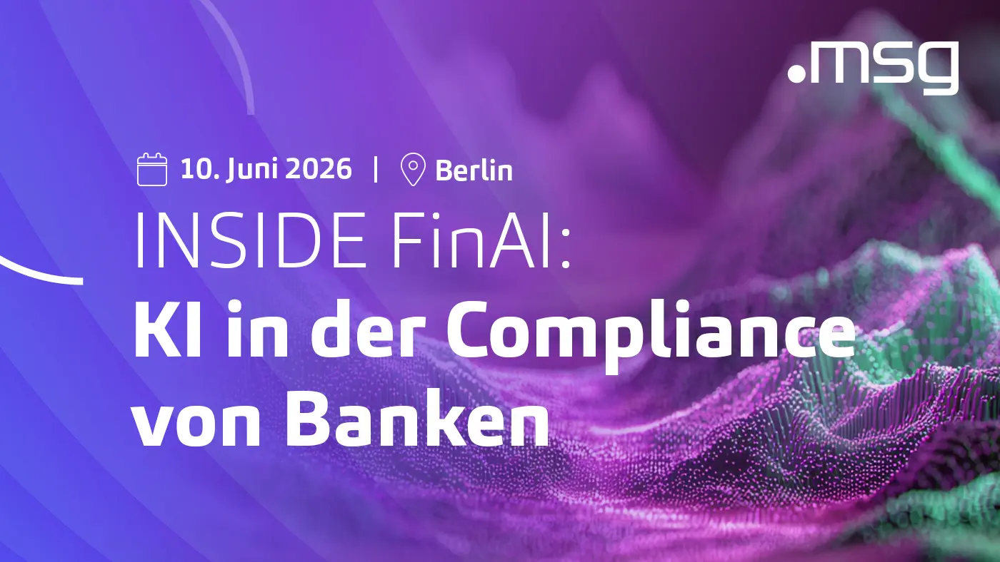 Key Visual INSIDE FinAI, KI in der Compliance von Banken