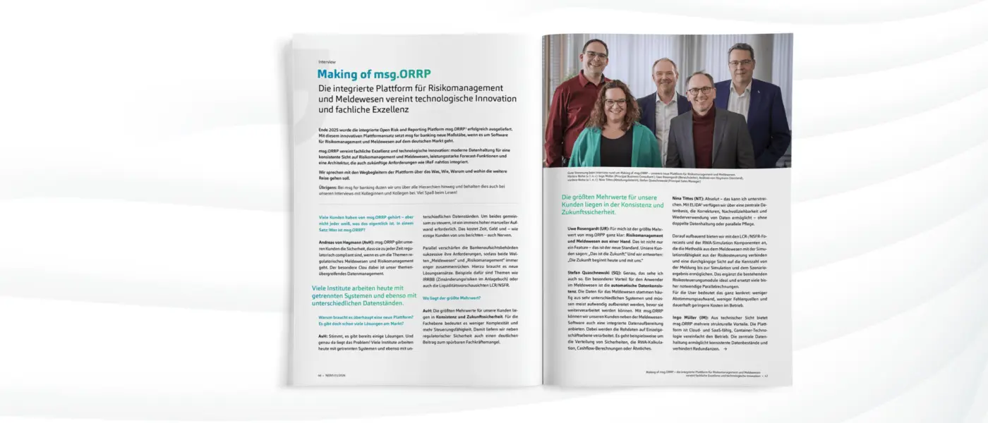Making of msg.ORRP, integrierte Risk and Reporting Platform, NEWS 01/2026